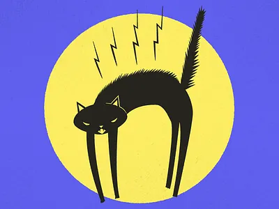 Day 3: Black Cat 31daysofhalloween black cat cat halloween illustration moon