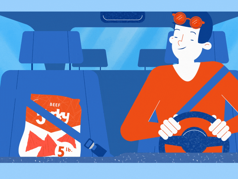 5lb of Beef Jerky...Really?! animation car character animation fun illustration snippet