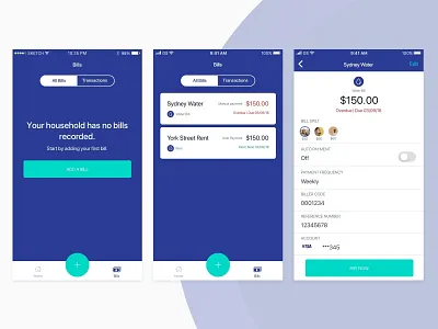 Managing Bills app app concept bills design empty state ios mobile payment app payments ui ux