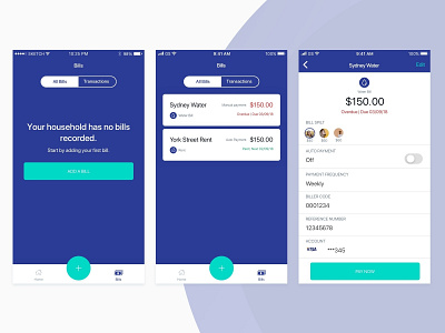 Managing Bills app app concept bills design empty state ios mobile payment app payments ui ux