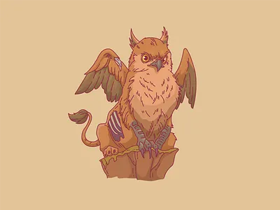 Undead Griffin animal illustration creepy griffin halloween legendary creature undead griffin