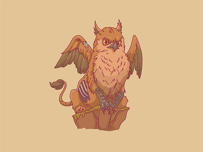 Undead Griffin animal illustration creepy griffin halloween legendary creature undead griffin