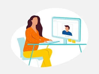 illustration for "Video Call" art bright character colors design graphic graphic design illustration