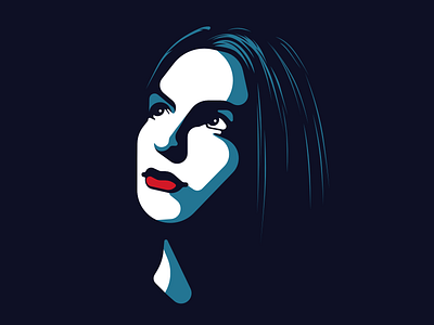 Woman looking in the distance affinity character design face female flat girl head illustration portrait vector