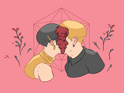 Heart to heart 2d art artwork colors colour couple drawing illustration ilustracion kiss line line work love love is love photoshop