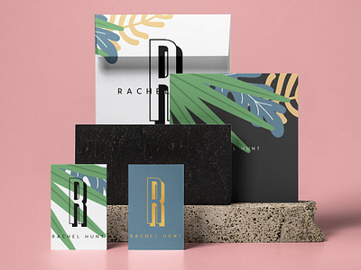 Minimal Tropical Branding Identity abstract black blue branding business card concept art design gold icon illustration letterpress logo minimal modern pink tropical typography