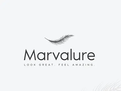 Marvalure bohemian drawing elegant feather hand drawn logo minimalistic modern simple