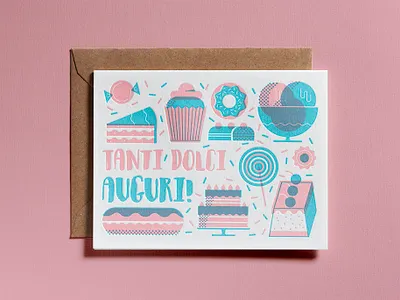 Sweet wishes birthday cake card dsgn icecram letterpress muffin overlay sweet sweets