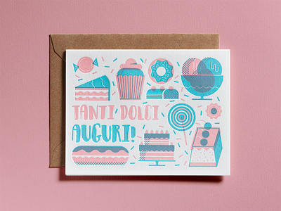 Sweet wishes birthday cake card dsgn icecram letterpress muffin overlay sweet sweets