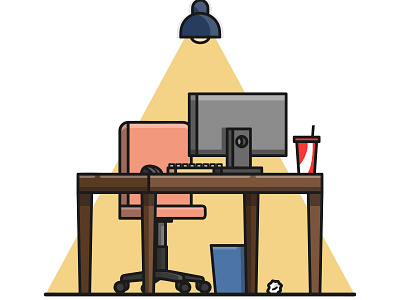 Flat Workplace design flat design flat art illustration vector