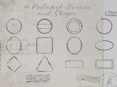 Romantic Signs - Graphic Collection branding design frames illustration logo logotype post stamp postmark set vector vector illustration