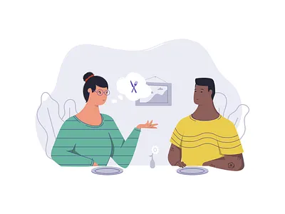 Dinning Illustration flat illustration minimal people