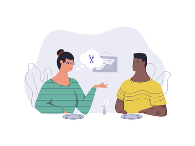 Dinning Illustration flat illustration minimal people