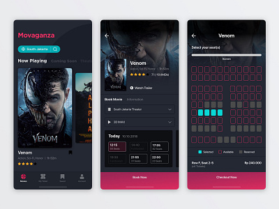 Exploration | Movaganza Movie App cinema color design dribbble interaction design mobile application movie movie app movie booking ui user interface ux