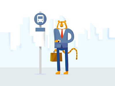 Waiting for the Bus affinity design flat flat design illustration ui vector web