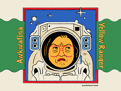 Awkwafina - Yellow Ranger 2d album art character color comic drawing illustration music vector work