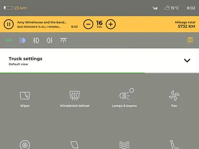 truck settings automotive cockpit driver hmi ivi truck van