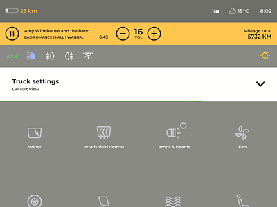 truck settings automotive cockpit driver hmi ivi truck van