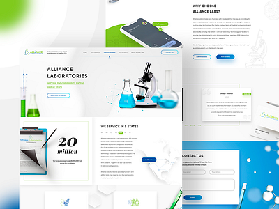 Alliance Laboratories website design design laboratory medical site ui web white