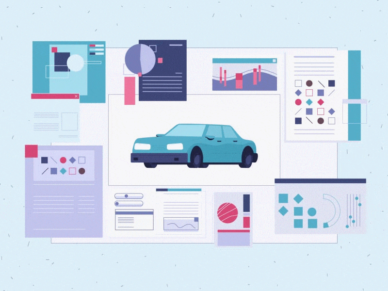 Cars setting 2d ae animation car flat gif illustration illustrator motion