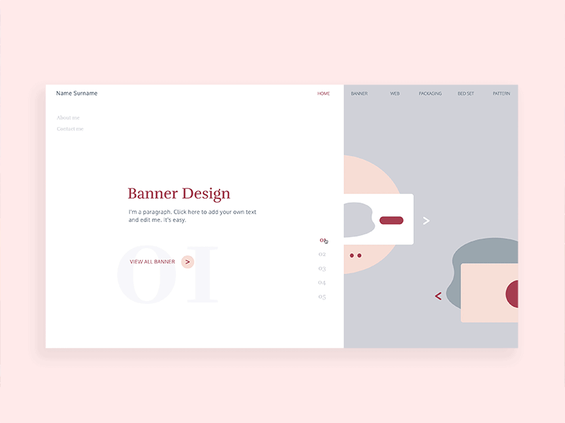 Portfolio animation landing page portfolio ui web