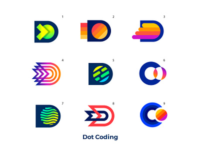 The optoins of the logo. Dot Coding. app brand branding design identity logo logodesigner logomark mark sign