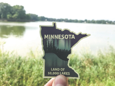 Minnesota Lakes Sticker badge illustration lake minnesota northern lights outdoors sticker sticker mule