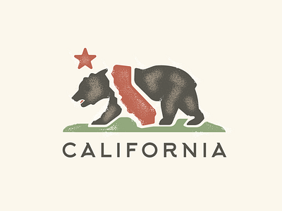 California Bear Flag animal bear bears cali california emblem logo star state