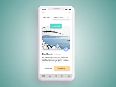 Daily UI Challenge #22 Search 022 dailychallenge dailyui islands search search bar travel travel app ui user interface