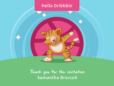 Thank You Image branding cartoon cat design invitation thanks