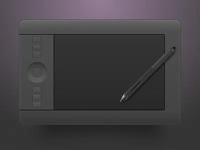 Wacom Tablet artboard device drawing gradient icon illustration illustrator pen sketch skeuomorphic symbol tablet wacom