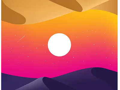 Brda III circle colors design dribbble hills illustration moon pink planet purple space summer sun trajlov
