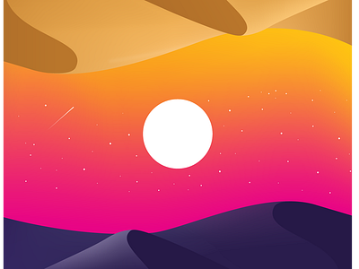 Brda III circle colors design dribbble hills illustration moon pink planet purple space summer sun trajlov