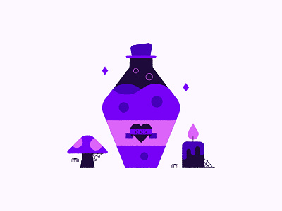 Spell 🍄 #Vectober candle cute halloween illustration inktober love mushroom poison potion spell spider spooky vectober web