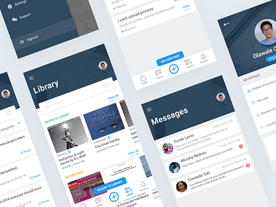 Klasconnect Mobile App app education library school ui ux
