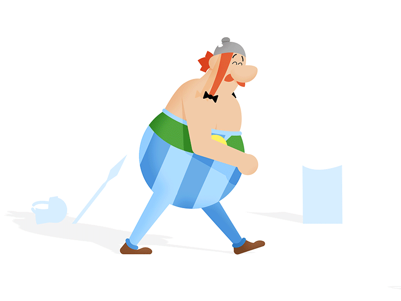 Obelix Walk animation character gif illustration obelix walk cycle