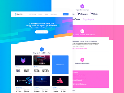 Switch /// Landing Page design flat gradient landing landing page landing page design minimal photoshop ui ux vector web web design website