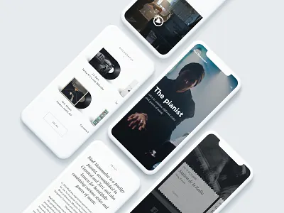 Main page big background images clean design minimalistic mobile ui web