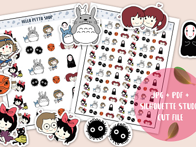 Studio Ghibli die cuts kikis delivery service planner stickers studio ghibli totoro