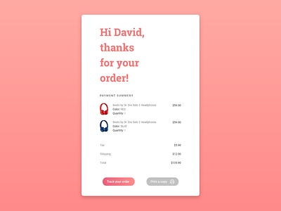 Email Receipt - Daily Ui 017 clean daily 100 daily ui dailyui design ecomerce email flat logo minimal type typeface typography ui web web ad