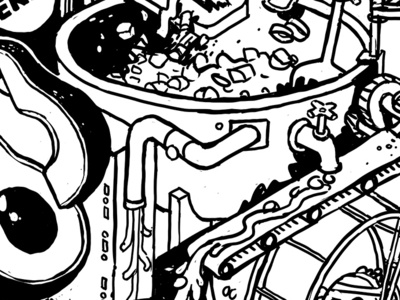Salsa Machine avocado children digital drawing food isometric isometric illustration kids menu linework menu restaurant salsa