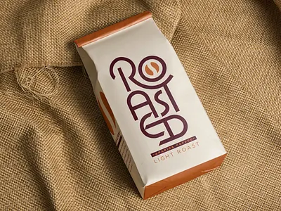 Vectober - Roasted burlap capitals caps coffee coffee bag coffee beans custom type design inktober inktober2018 lettering logo logotype monoline roman type typography vectober
