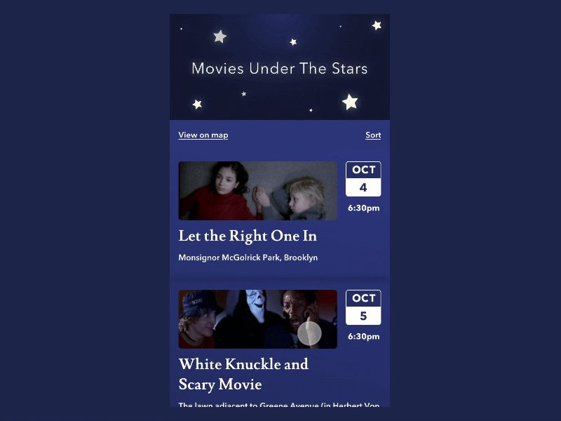 Movies Under The Stars flinto movies navbar scroll