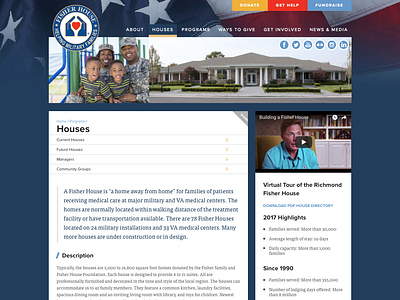 Fisher Houses american charity html css military nonprofit patriotic responsive