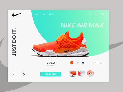 Nike Air Max landing page adobe photoshop cc air display gradient justdoit landing landingpage logo max nike orange page running shoe sports ui ui ux design web