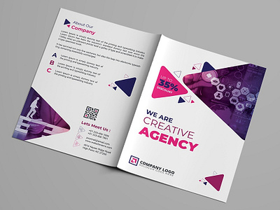 Corporate Bifold Brochure Template adobe annual report bi fold brochure business company brochure corporate illustration mordern print profile template