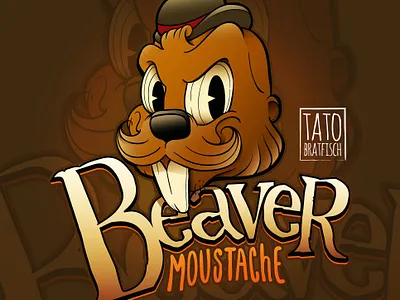 Beaver Moustache Wax identidad illustraion job moustache oldman vector vector art w logo wax
