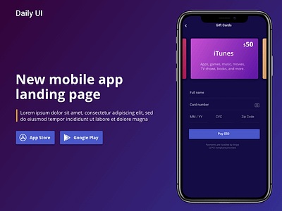 Landing Page - Daily UI 003 app dailyui dailyui 003 design landing page ui ux