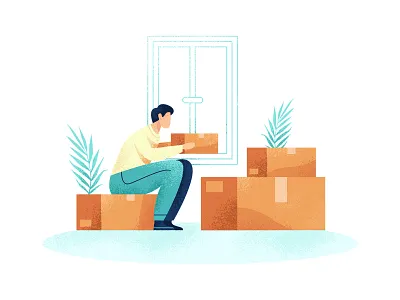 Delivery Service app art character design download editorial flat graphic icon icons illustration minimal noise simple texture typography ui ux vector web