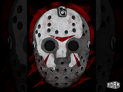 Jason band merch blood colorful crystal lake dark art distressed halloween horror illustration jason voorhees textures